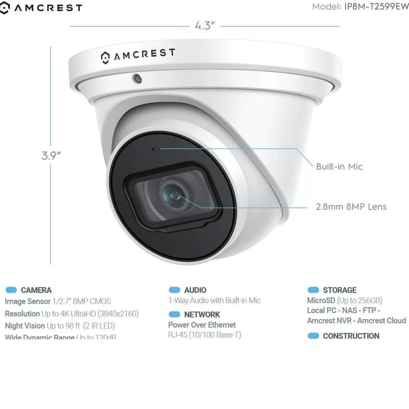 IP Камера Аmcrest UltraHD 4K(8MP)