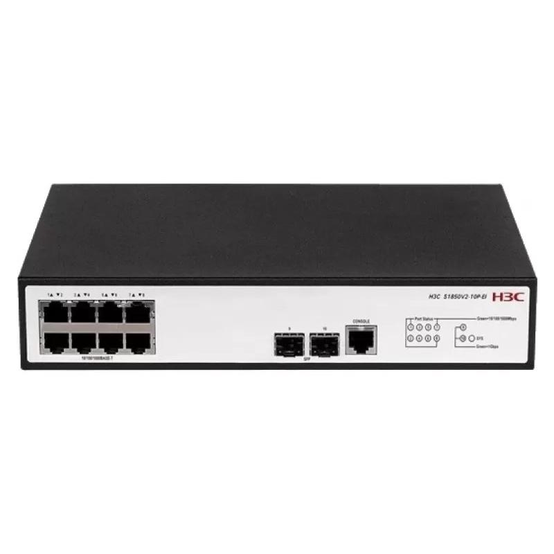 H3C S1850V2-10P-EI L2 Ethernet Switch with 8*10/100/1000BASE-T Ports and 2*1000BASE-X SFP Ports,(AC)