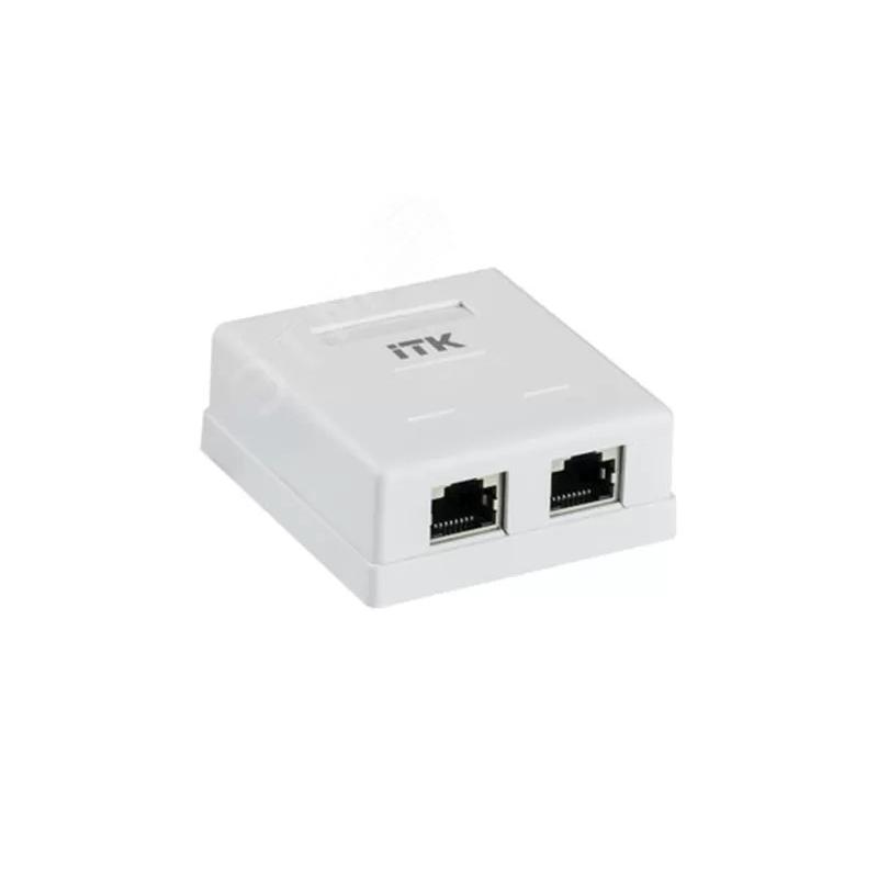 ITK Настенная инф. розетка RJ45 кат. 6 FTP 2-порт