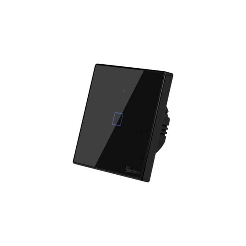 Smart WiFi настенный Выключатель одноклавишный,  чёрный цвет артикул: T3UK1C