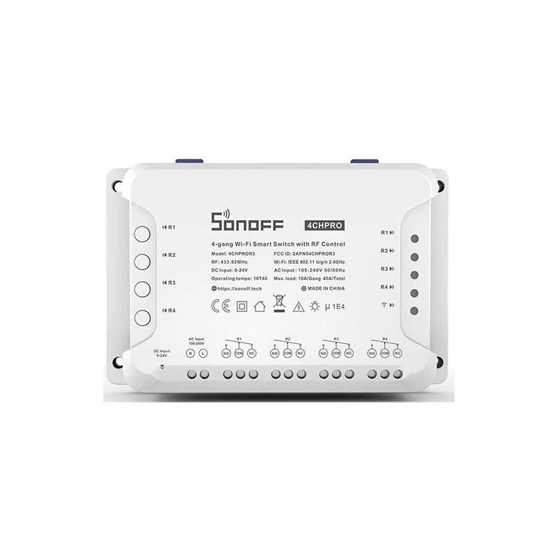 Умный четырехканальный WiFi выключатель Sonoff 4CH Pro артикул: 4CHPROR3