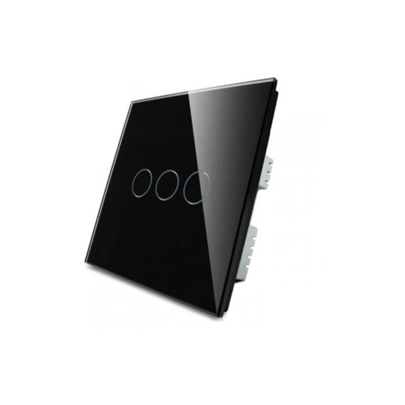 Smart WiFi настенный Выключатель трехклавишный, чёрный цвет артикул: T3UK3C
