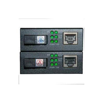 Медиаконвертер, FP-1F1T-B20 100M  media converter 20 km, WDM, 1550nm