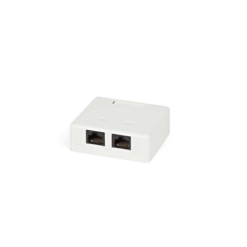 Розетка настенная, 6BX-U2WHA6 C6 PCB Mount Box, UTP, 2 Ports, IDC : Dual, [WHITE