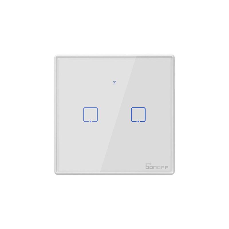 Smart WiFi настенный Выключатель двухклавишный, белый цвет артикул: T2UK2C