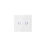 Smart WiFi настенный Выключатель двухклавишный, белый цвет артикул: T0UK2C