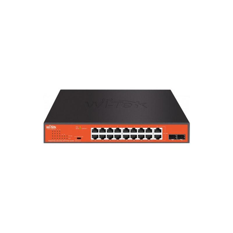 Неуправляемый 200W PoE коммутатор Wi-Tek WI-PS318GFH Гигабитный