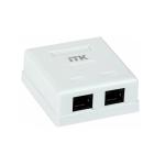 ITK Настенная информационная розетка RJ45 8P8C, кат.6 UTP, 2-порта, белая