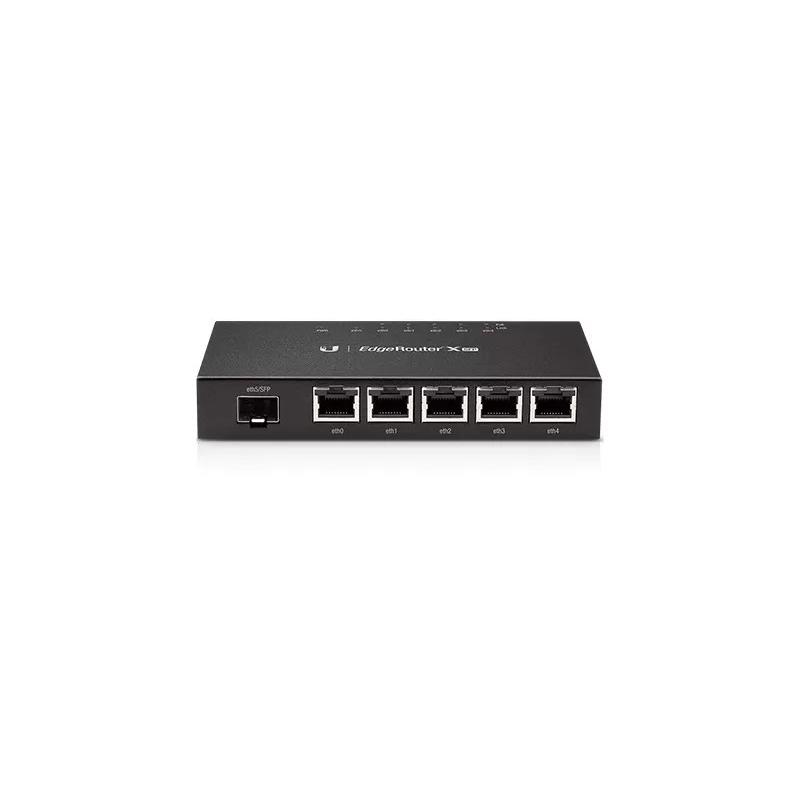Ubiquiti EdgeRouter X SFP, powerful router with 5 Gigabit RJ45 ports with passive PoE support and 1 x SFP port, 50W total PoE Power, CPU Dual-Core 880 MHz MIPS1004Kc, 256 MB DDR3 RAM, 256 MB NAND, Wall mount (ER-X-SFP-EU)