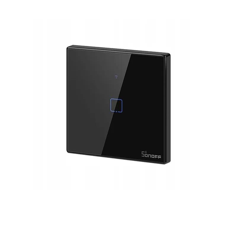 Smart WiFi настенный Выключатель одноклавишный Euro Module, чёрный цвет артикул: T3UE1C