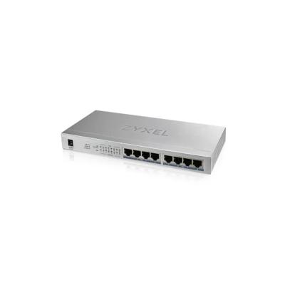 Коммутатор PoE+ Zyxel GS1008HP, 8xGE PoE+, настольный, металлический, бесшумный, бюджет PoE 60 Вт