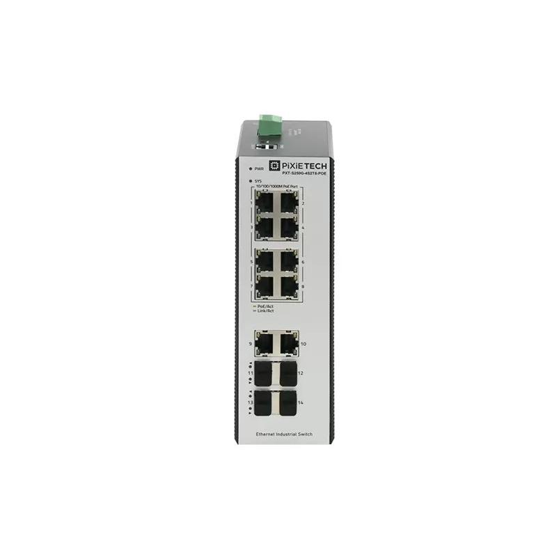 Управляемый промышленный POE коммутатор L2 PXT-S250G-4S2T8-POE
