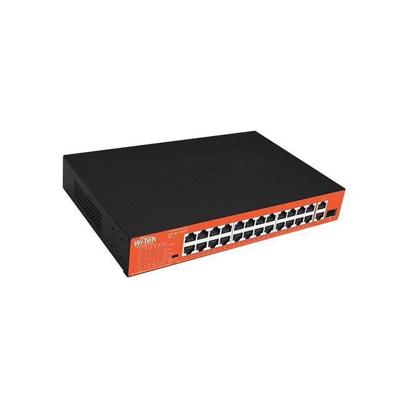 Неуправляемый 200W PoE коммутатор Wi-Tek WI-PS526GH 10/100M
