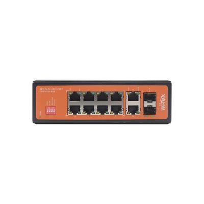 Промышленный неуправляемый 240W PoE коммутатор Wi-Tek WI-PS212GF-I Гигабитный